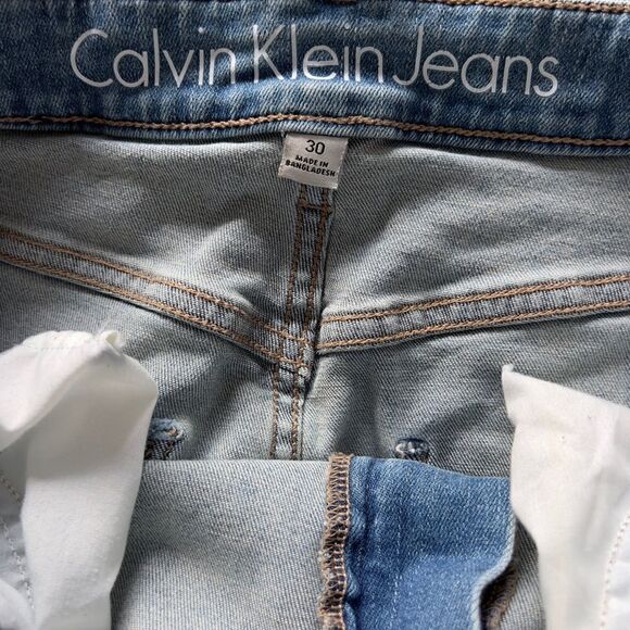 CALVIN KLEIN JEANS Denim Mini Skirt Distressed Design Size 30 - Picture 5 of 5